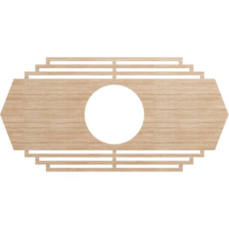 Ekena Millwork Chrysler Wood Fretwork Pierced Ceiling Medallion, Alder, 34"W x 17"H x 9"ID x 1/4"T CMWP34X17X0250CSAL